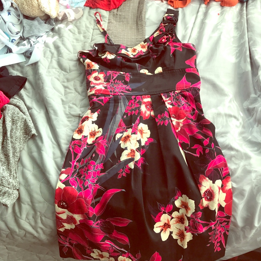 Black and red Japanese floral dress