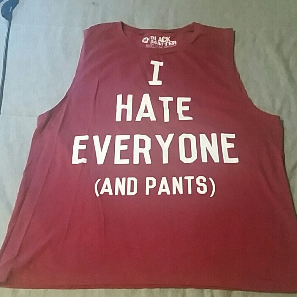 I HATE EVERYONE MUSCLE TEE - HOT TOPIC SIZE M