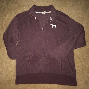 Dark maroon LOVE PINK quarter zip hoody