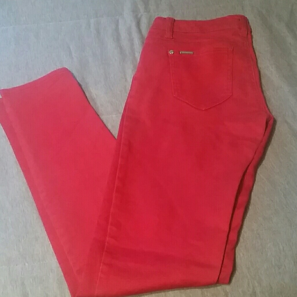RED AND GREY SKINNY JEANS - SIZE 9