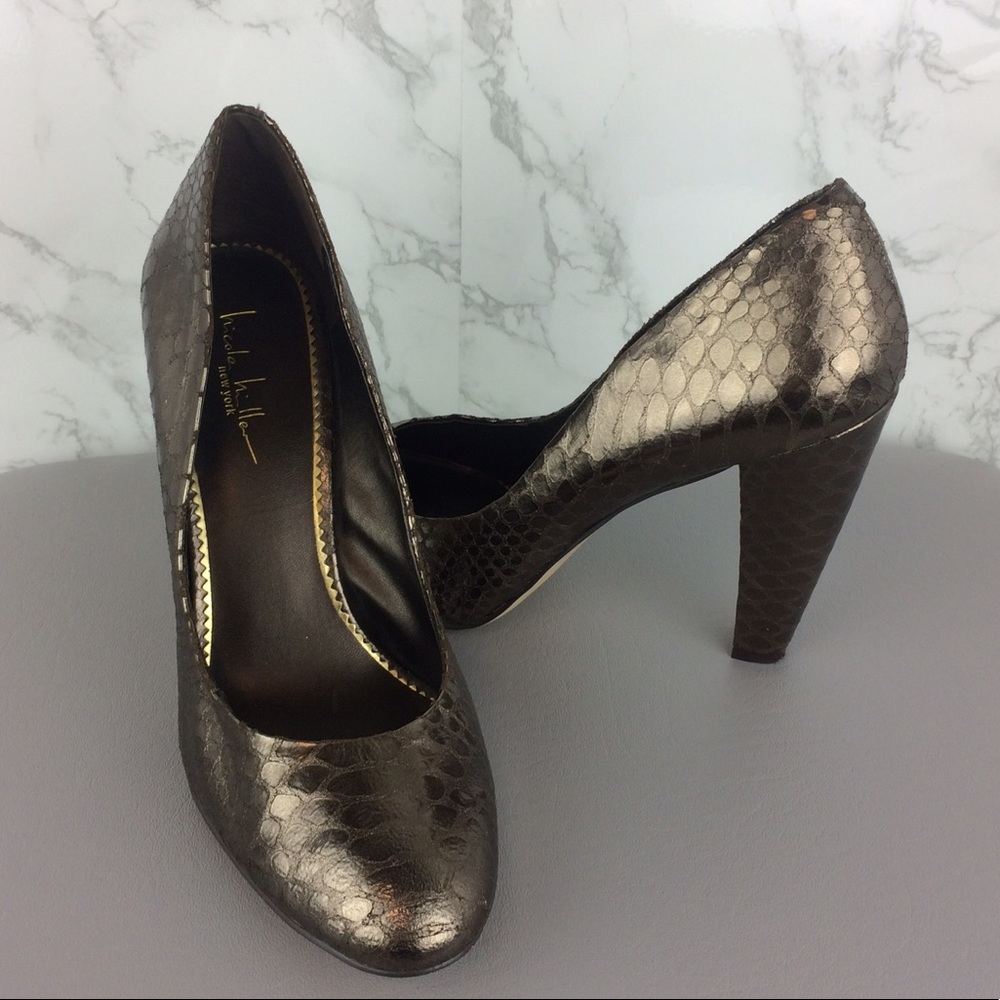 NICOLE MILLER Bronze Heels Size 11