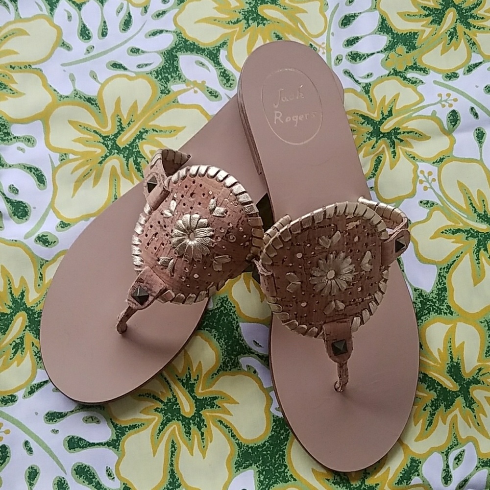 NEW Jack Rogers Georgica Raffia cork sandals