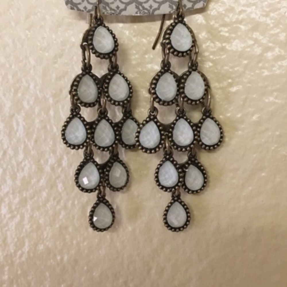 Long light blue earrings