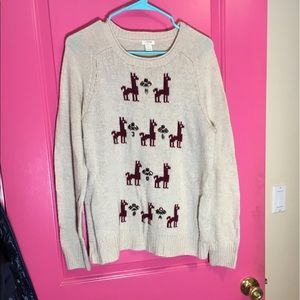 j.crew llama sweater