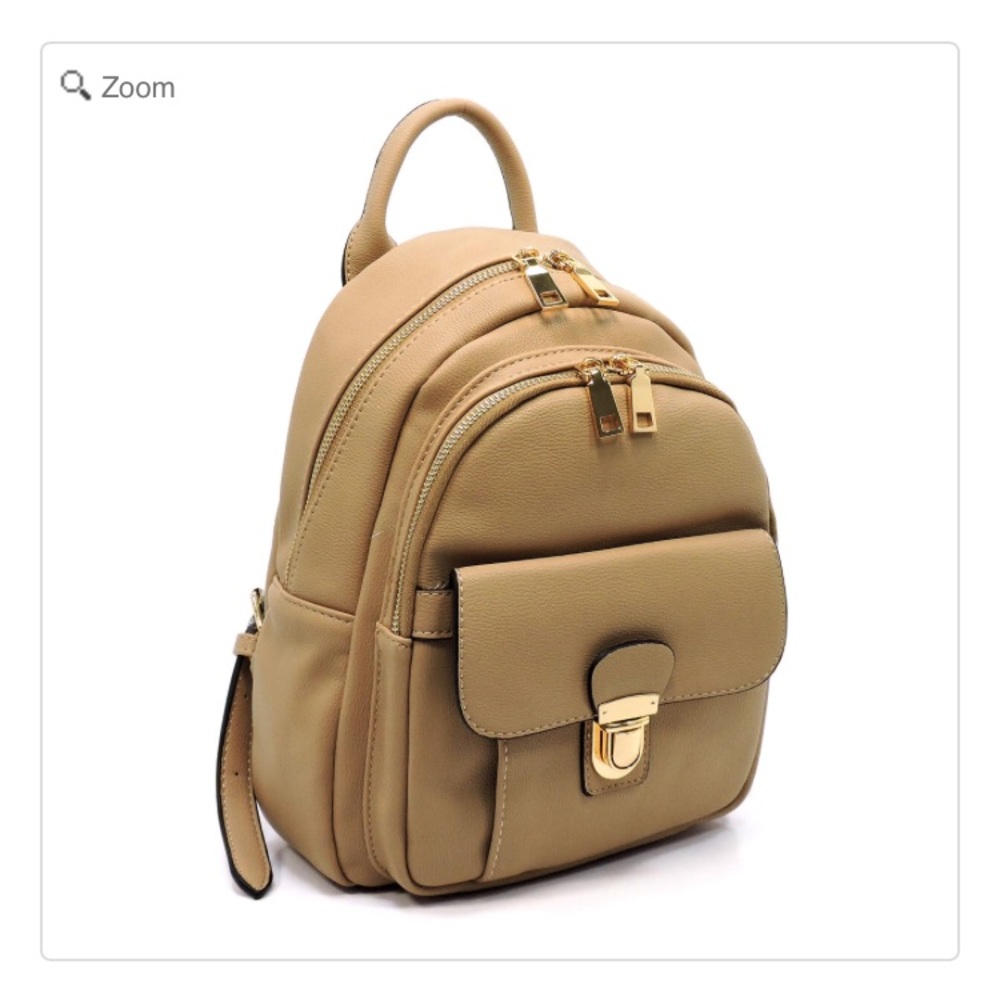 SOLD-NEW Fashion Push Lock Pocket Mini Backpack - Picture 2 of 7