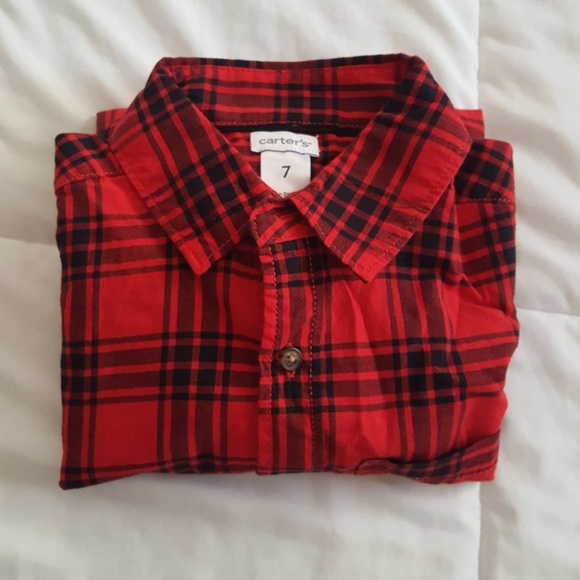 Carter's Other - 🦁Carter's red and black flannel button down.🦁