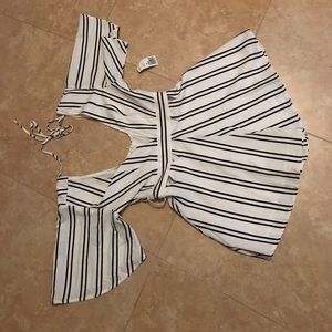 Forever 21 striped romper (shorts and top)