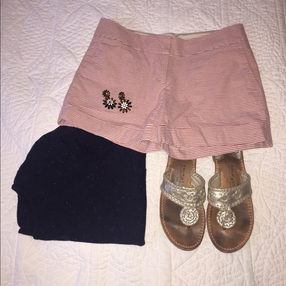 Red and White seersucker shorts