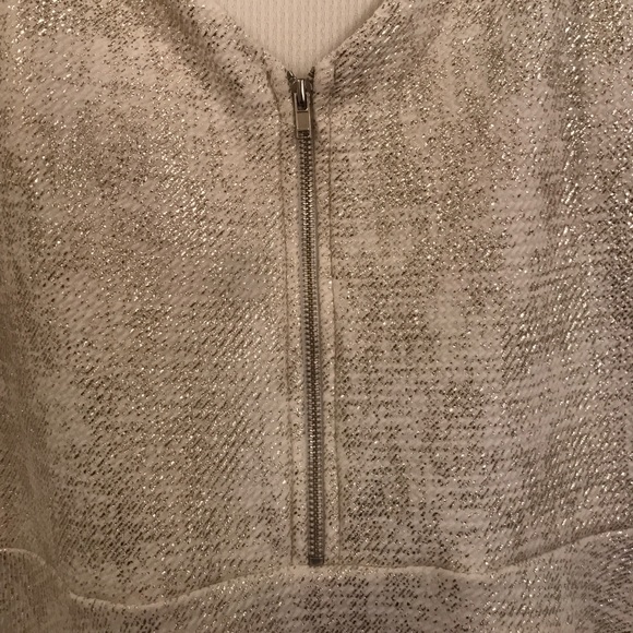 Cream and Metallic Gold Skater Dress - Picture 2 of 4