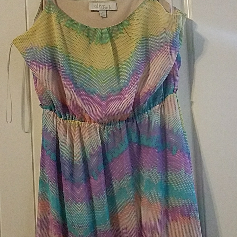 Multi Color Maxi Dress witu Split on the Side