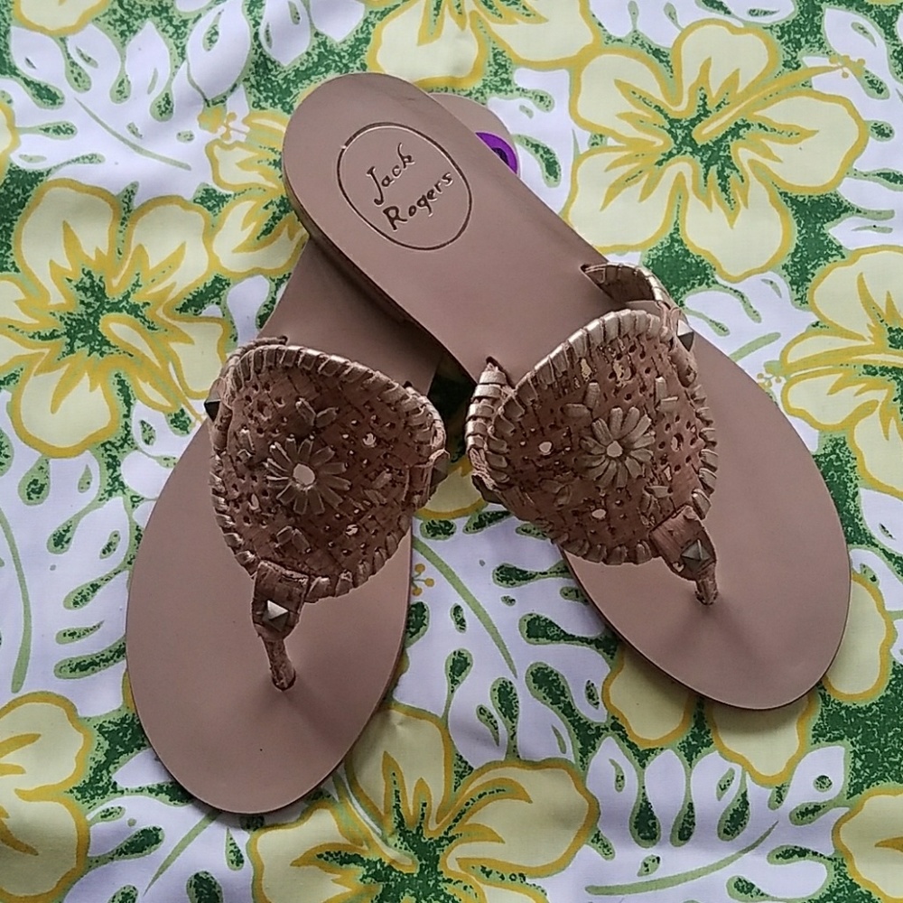 NEW Jack Rogers Georgica Raffia cork sandals