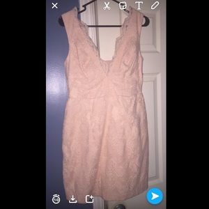 Women's pink lace dress