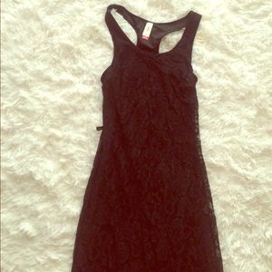 Full length black lace maxi dress