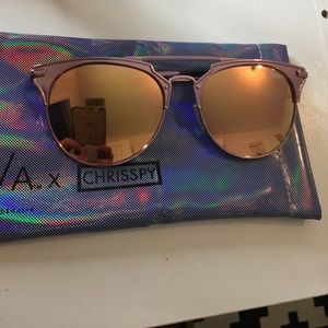 Quay x Chrisspy brand rose gold new sunglasses
