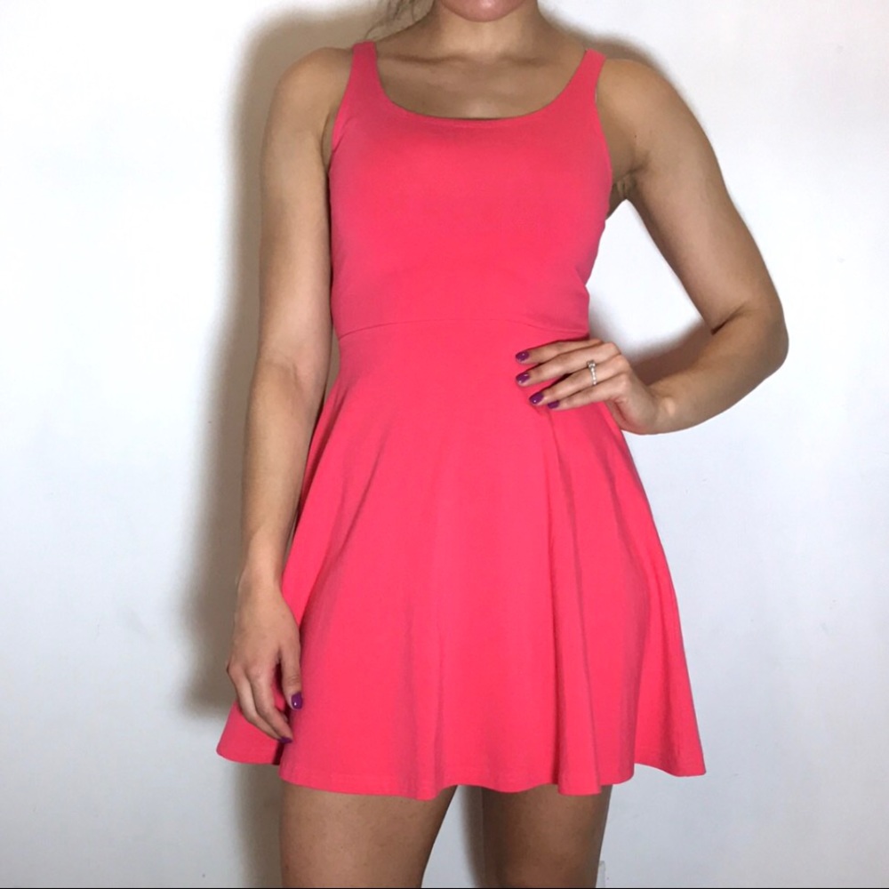 Express Coral Skater Dress - Picture 3 of 5