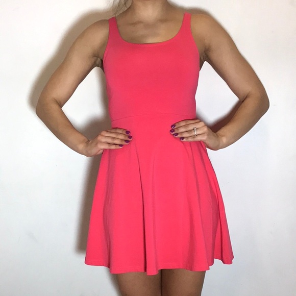 Express Coral Skater Dress - Picture 2 of 5