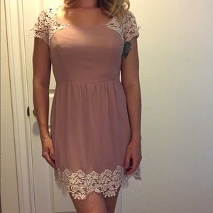 Pins and Needles pink open back dress