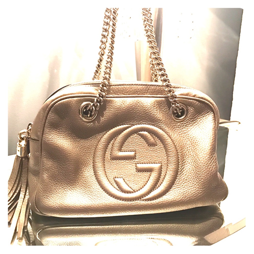 Gucci metallic soho leather bag