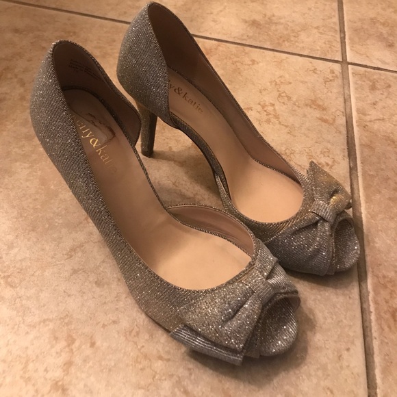 Kelly & Katie Shoes - Sparkly silver-gold heels! Worn once!