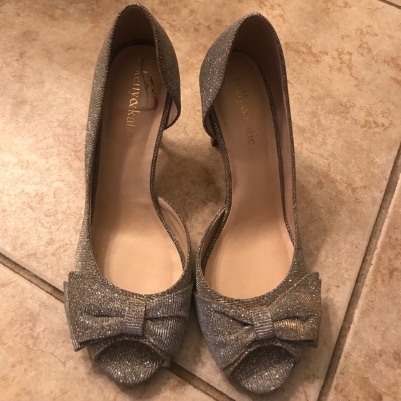 Sparkly silver-gold heels! Worn once! - Picture 2 of 5