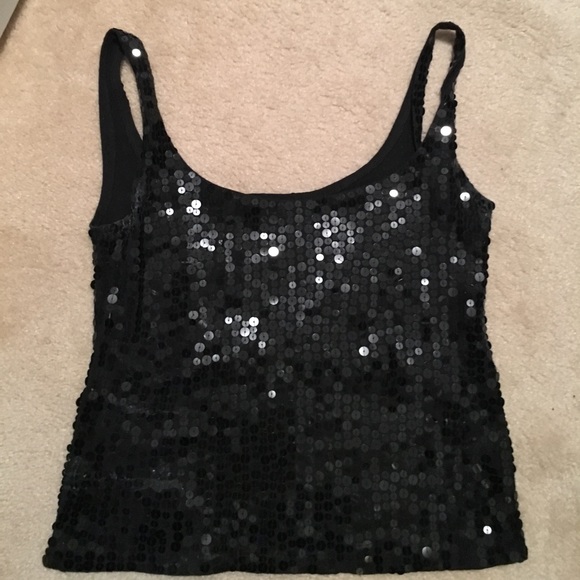 Black sequin crop top - Picture 2 of 3