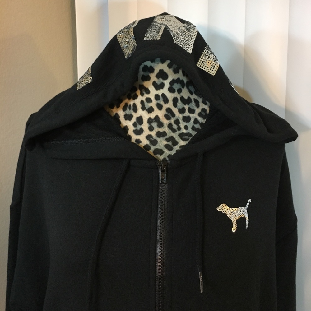 NWT VS PINK tropical bling zip up hoodie - Picture 5 of 8