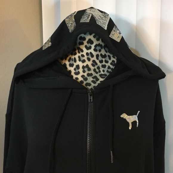 NWT VS PINK tropical bling zip up hoodie - Picture 5 of 8
