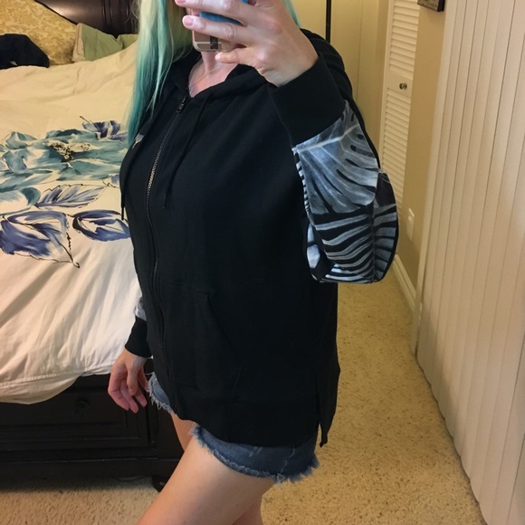 NWT VS PINK tropical bling zip up hoodie - Picture 2 of 8