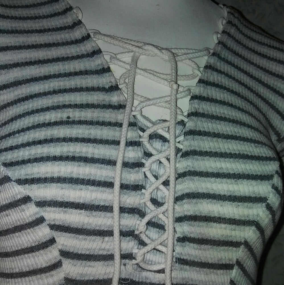 Dark Grey, Light Grey & white yarn lace dress