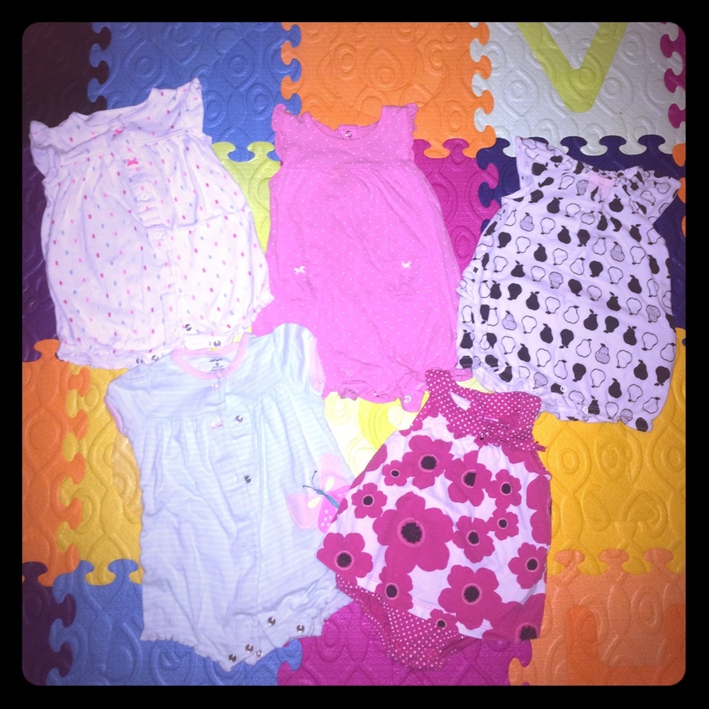 Bundle of 12 month rompers girls, 5 count