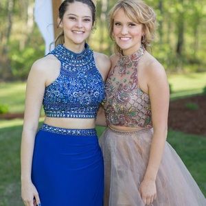 Sherri Hill blue two piece dress