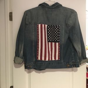 Studded American flag denial jacket