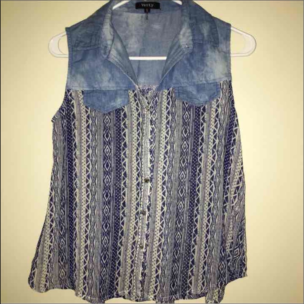 Blue and white button down shirt