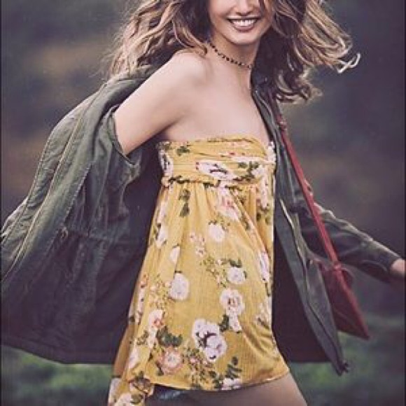 Free People Tops - Free People Mirage Yellow Convertible Tunic Tank