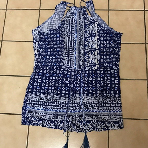 Chic Tassel waist Tie Open Back Romper - Picture 2 of 5