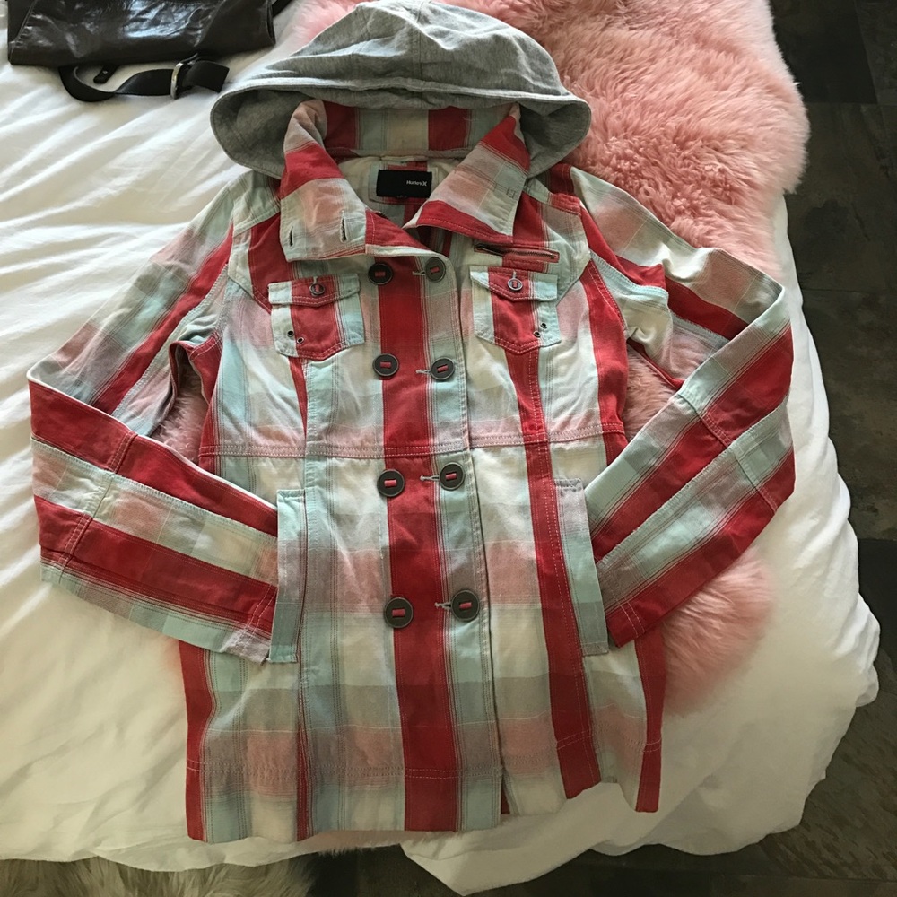 Hurley Plaid Jacket w/ Removable Hood