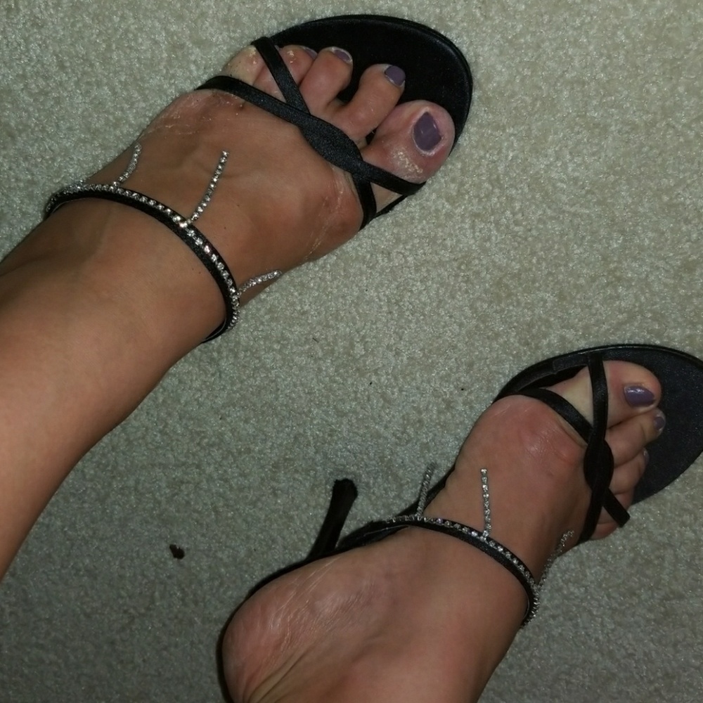 Colin Stuart rhinestone black sandals