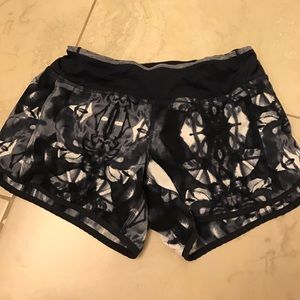 LuLuLemon Running Shorts, Navy Blue/White - Size 4