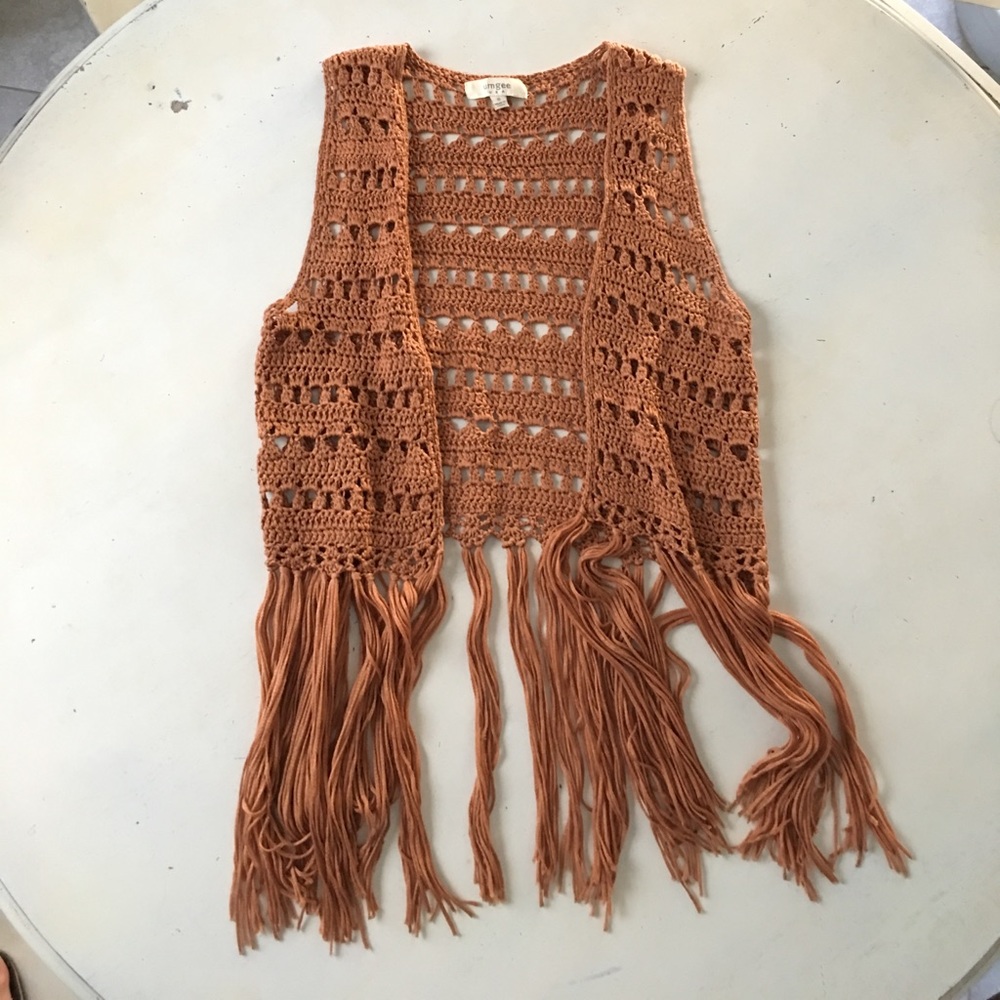 Umgee Rust Crochet Vest
