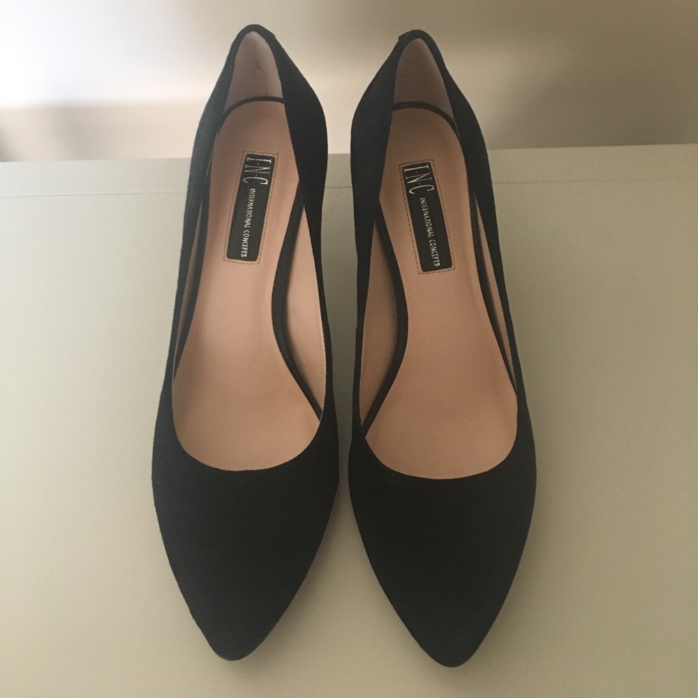 INC Black Suede Pumps