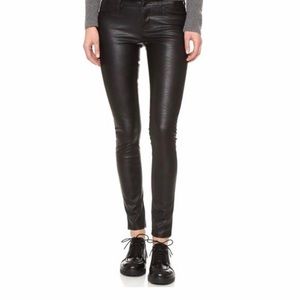 Blanknyc leather black pants with gold stripe!