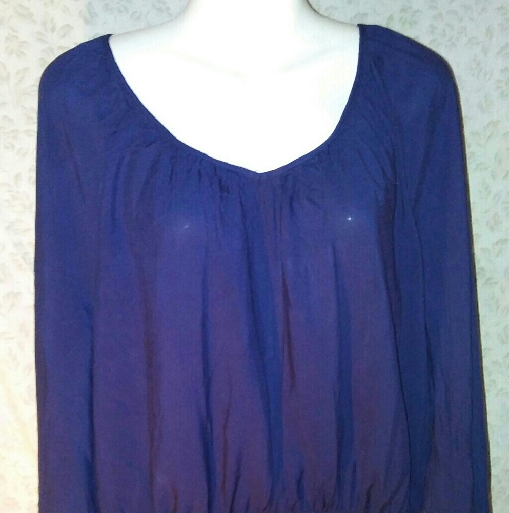 Dark Blue Ruffle crop top dressy blouse