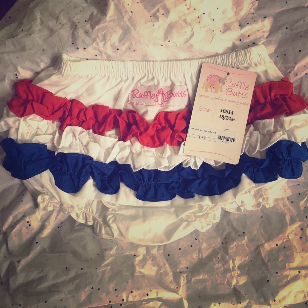 Ruffle butts red white and 18 to 24 months