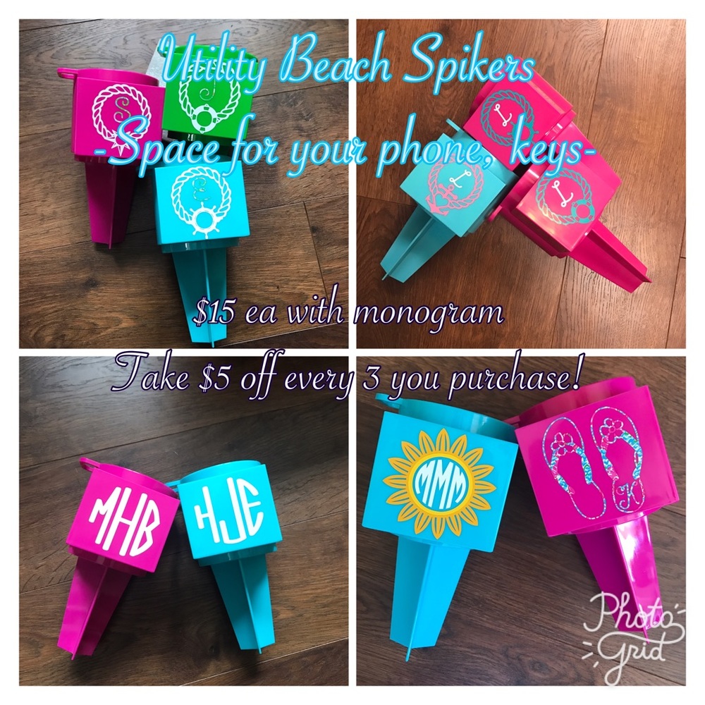 Custom Monogrammed Beach Spikers Drink Holder