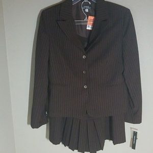 Dark brown pinstripe suit
