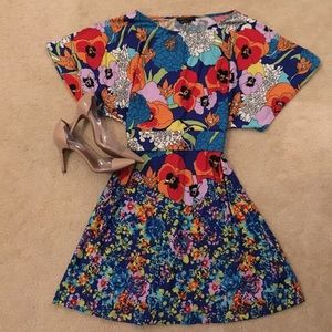 BCBG Max Azria floral jersey dress