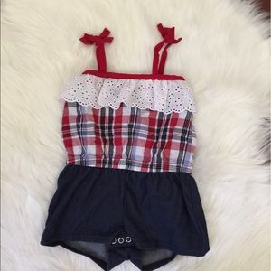 Fourth of July Baby Girl Romper