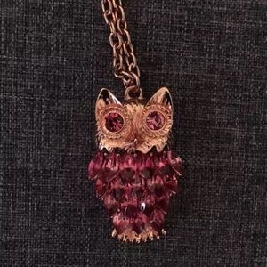 Tuleste Rose Gold Owl Pendant Necklace