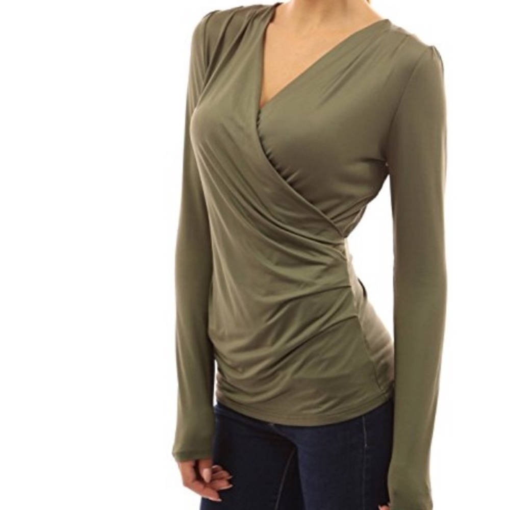 Sale!!Wrap long sleeve blouse