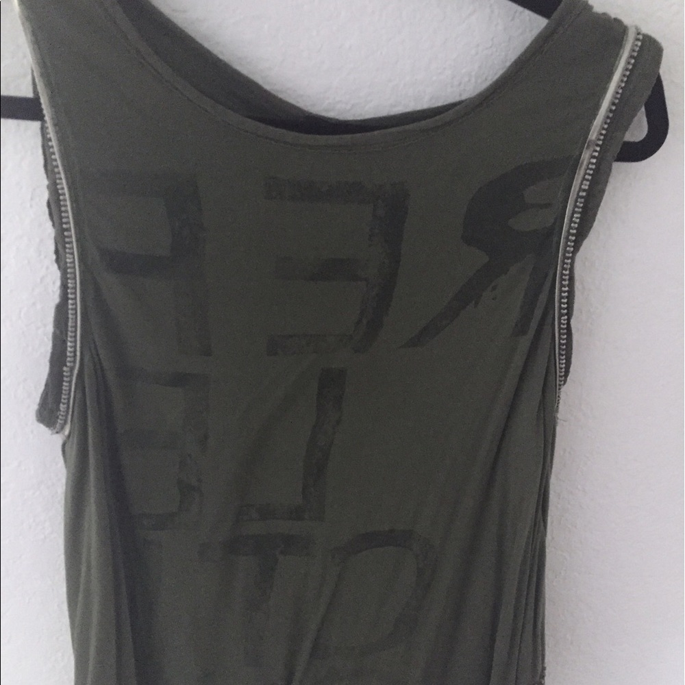 Free people tank with print writing on front